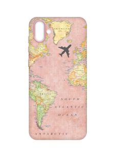 Матовий чохол з рожевими боками на Samsung Galaxy A04 :: Подорожі. Карта (принт 320)