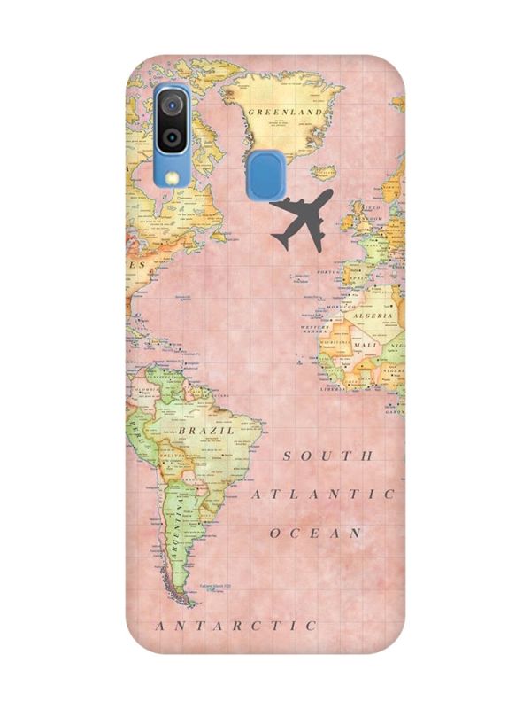 Матовий чохол з рожевими боками на Samsung Galaxy A30 (2019) / A20 (2019) :: Подорожі. Карта (принт 320)