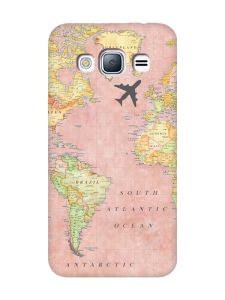 Матовий чохол з рожевими боками на Samsung Galaxy J3 / J310 :: Подорожі. Карта (принт 320)