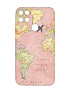 Матовий чохол з рожевими боками на Xiaomi Redmi 10C :: Подорожі. Карта (принт 320)