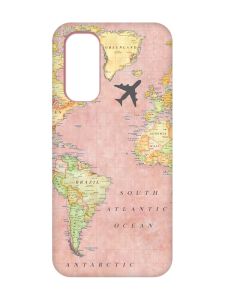 Матовий чохол з рожевими боками на Xiaomi Redmi Note 11 4G :: Подорожі. Карта (принт 320)