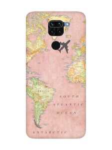 Матовий чохол з рожевими боками на Xiaomi Redmi Note 9 :: Подорожі. Карта (принт 320)