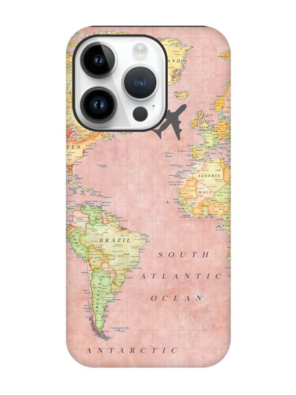 Матовий чохол з чорними боками на Apple iPhone 14 Pro :: Подорожі. Карта (принт 320)