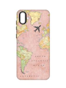 Матовий чохол з чорними боками на Samsung Galaxy A04 :: Подорожі. Карта (принт 320)