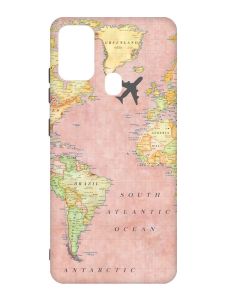 Матовий чохол з чорними боками на Samsung Galaxy M30s/M21 :: Подорожі. Карта (принт 320)