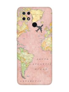 Матовий чохол з чорними боками на Xiaomi Redmi 10C :: Подорожі. Карта (принт 320)