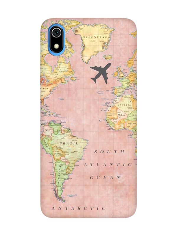 Матовий чохол з чорними боками на Xiaomi Redmi 7A :: Подорожі. Карта (принт 320)