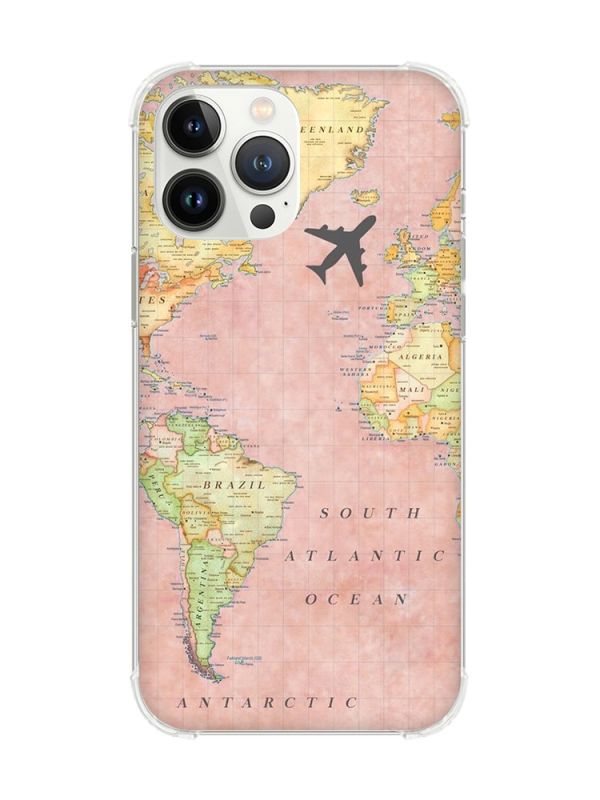 Чохол із потовщеними кутами на iPhone 14 Pro :: Подорожі. Карта (принт 320)