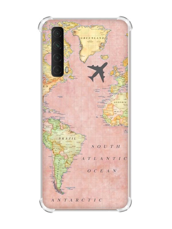 Чохол з потовщеними кутами на Huawei P Smart 2021 :: Подорожі. Карта (принт 320)