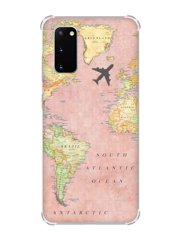 Чохол із потовщеними кутами на Samsung Galaxy S20 Plus :: Подорожі. Карта (принт 320)