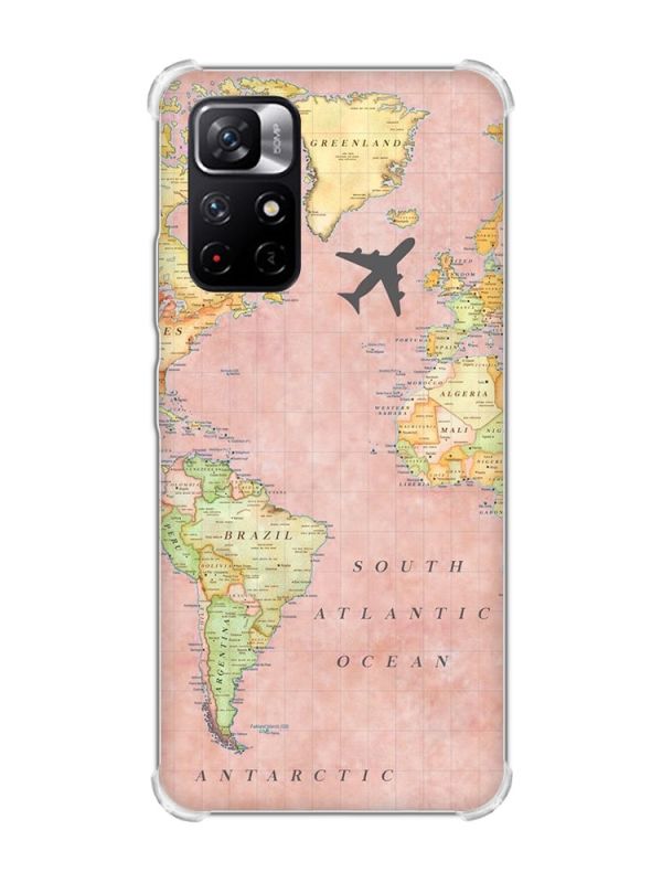 Чохол з потовщеними кутами на Xiaomi Redmi Note 11 5G :: Подорожі. Карта (принт 320)