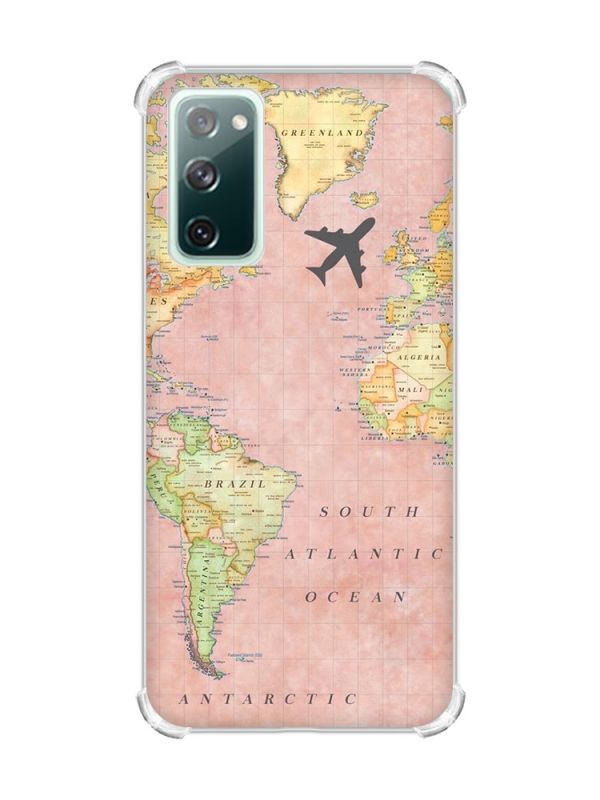 Чохол з потовщеними кутами на Galaxy S20 FE :: Подорожі. Карта (принт 320)