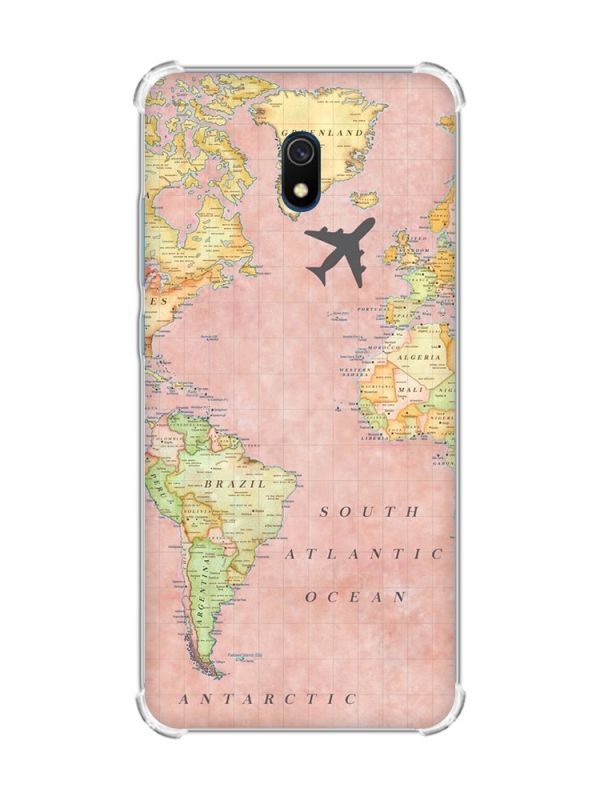 Чохол з потовщеними кутами на Xiaomi Redmi 8A :: Подорожі. Карта (принт 320)