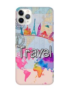 Матовий чохол з бірюзовими боками на iPhone 11 Pro Max (6.5) :: Подорож. Travel (принт 321)