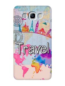 Матовий чохол з бірюзовими боками на Samsung Galaxy J7(2016) J710 :: Подорож. Travel (принт 321)