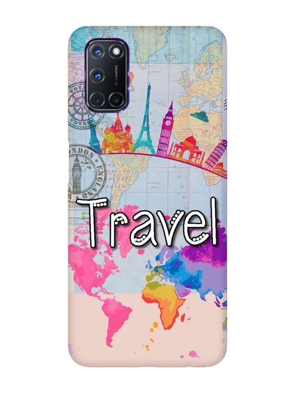 Матовий чохол з червоними боками на Oppo A52/ A72/ A92 :: Подорож. Travel (принт 321)