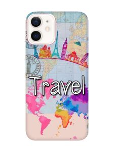 Матовий чохол з червоними боками на Apple iPhone 12 / 12 Pro (6.1) :: Подорож. Travel (принт 321)