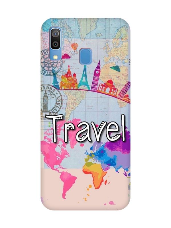 Матовий чохол з червоними боками на Samsung Galaxy A30 (2019) / A20 (2019) :: Подорож. Travel (принт 321)