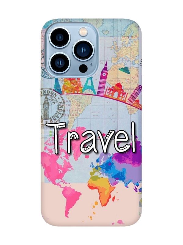 Матовий чохол з рожевими боками на Apple iPhone 13 Pro Max :: Подорож. Travel (принт 321)