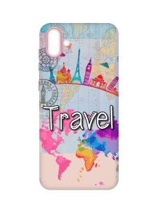 Матовий чохол з рожевими боками на Samsung Galaxy A04 :: Подорож. Travel (принт 321)