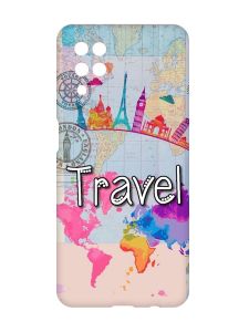 Матовий чохол з рожевими боками на Samsung Galaxy A12 :: Подорож. Travel (принт 321)