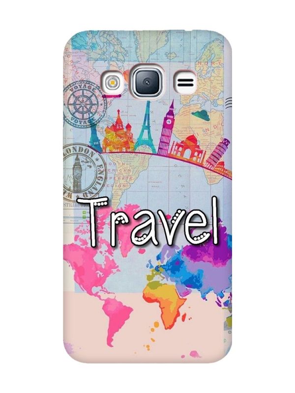 Матовий чохол з рожевими боками на Samsung Galaxy J3 / J310 :: Подорож. Travel (принт 321)