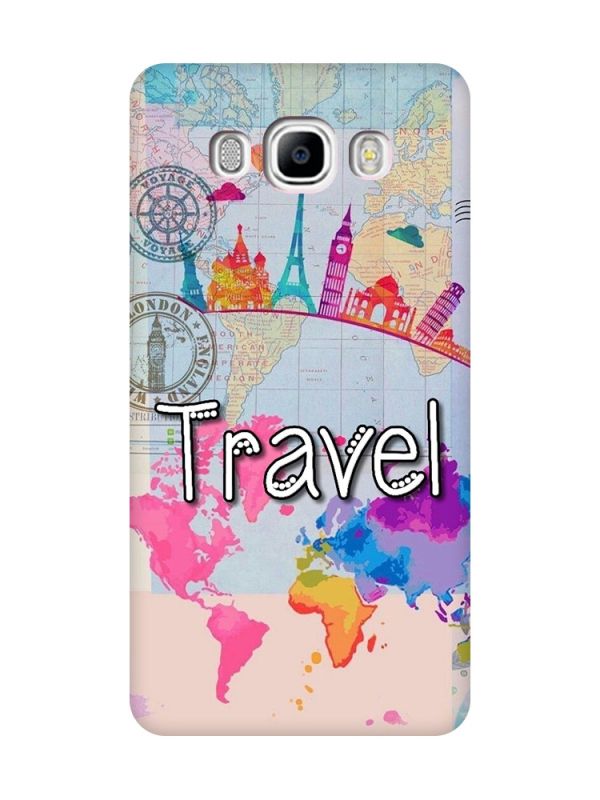Матовий чохол з рожевими боками на Samsung Galaxy J7(2016) J710 :: Подорож. Travel (принт 321)