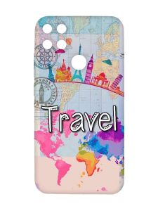 Матовий чохол з рожевими боками на Xiaomi Redmi 10C :: Подорож. Travel (принт 321)