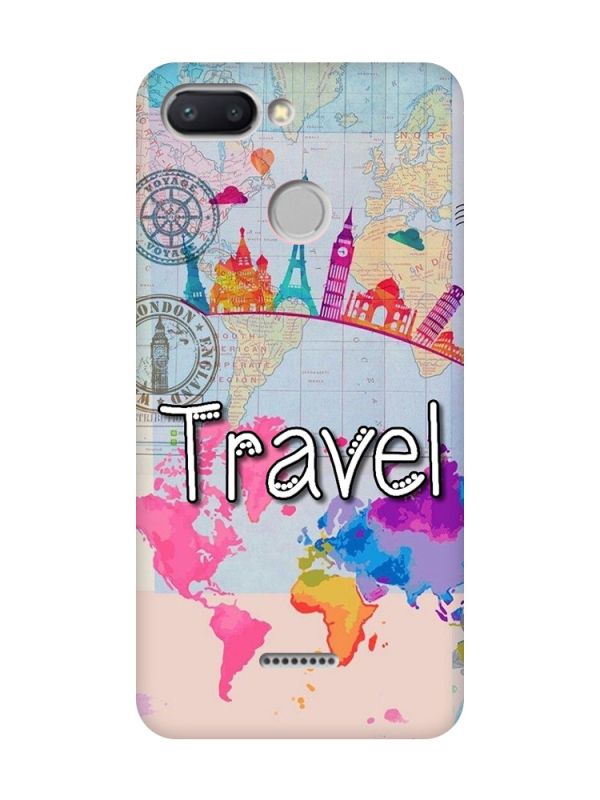 Матовий чохол з рожевими боками на Xiaomi Redmi 6 :: Подорож. Travel (принт 321)