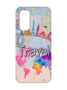 Матовий чохол з рожевими боками на Xiaomi Redmi Note 11 4G :: Подорож. Travel (принт 321)