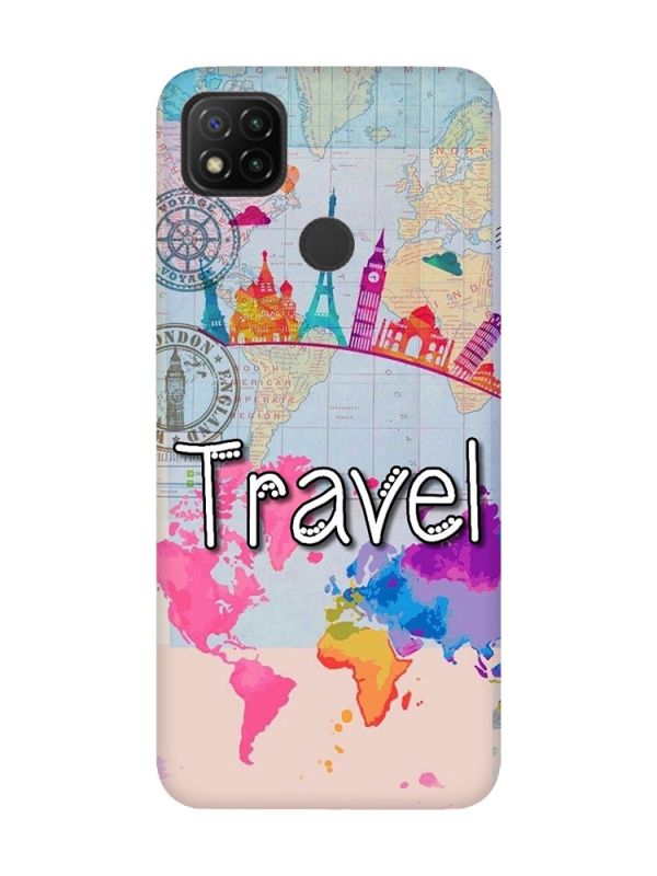 Матовий чохол з рожевими боками на Xiaomi Redmi 9C/10A :: Подорож. Travel (принт 321)