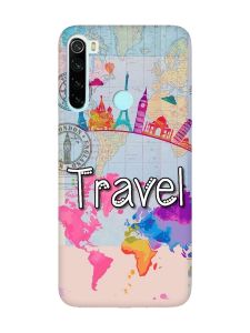 Матовий чохол з рожевими боками на Xiaomi Redmi Note 8 :: Подорож. Travel (принт 321)