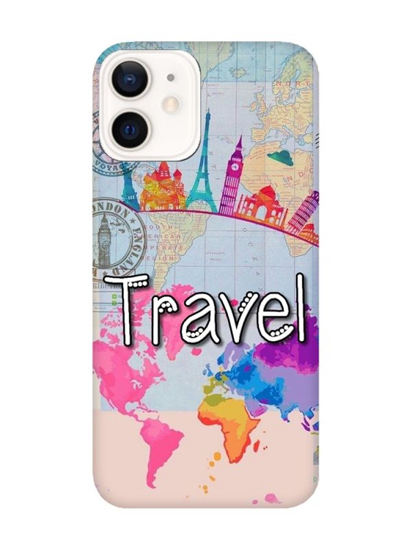 Матовий чохол з чорними боками на Apple iPhone 12 / 12 Pro (6.1) :: Подорож. Travel (принт 321)