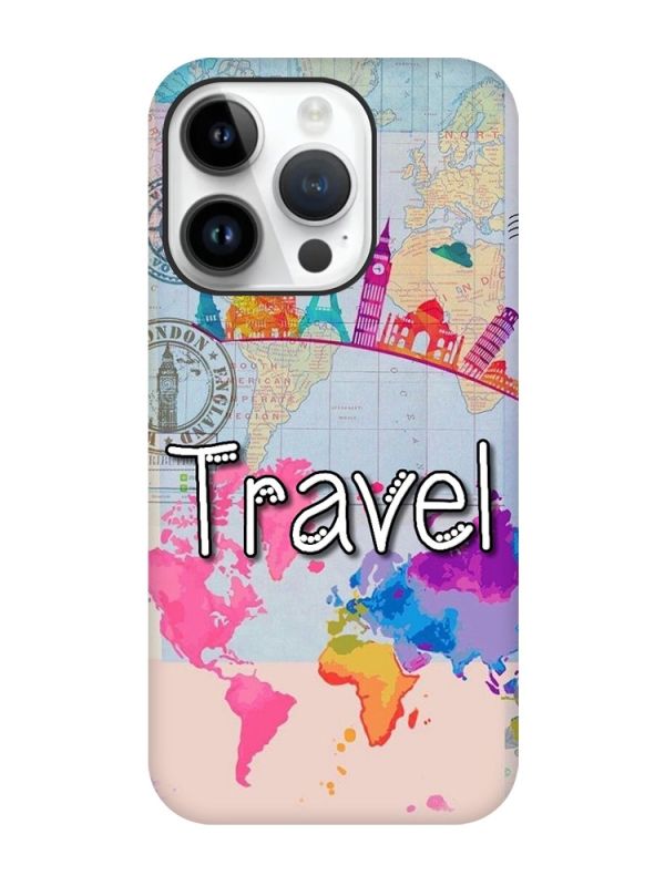 Матовий чохол з чорними боками на Apple iPhone 14 Pro :: Подорож. Travel (принт 321)