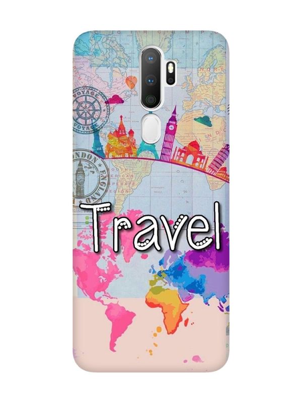 Матовий чохол з чорними боками на Oppo A5 :: Подорож. Travel (принт 321)