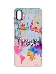 Матовий чохол з чорними боками на Samsung Galaxy A04 :: Подорож. Travel (принт 321)