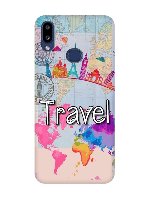 Матовий чохол з чорними боками на Samsung Galaxy A10ѕ A107 :: Подорож. Travel (принт 321)