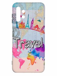 Матовий чохол з чорними боками на Samsung Galaxy A13 4G :: Подорож. Travel (принт 321)