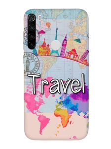 Матовий чохол з чорними боками на Xiaomi Redmi Note 8T :: Подорож. Travel (принт 321)