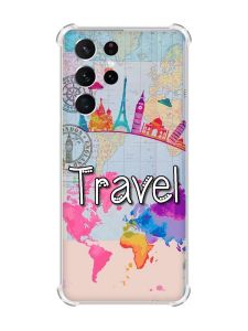 Чохол з потовщеними кутами на Samsung Galaxy S21 Ultra :: Подорож. Travel (принт 321)