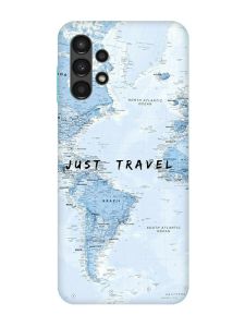 Матовий чохол з бірюзовими боками на Samsung Galaxy A13 4G :: Подорожі. Карта (принт 323)