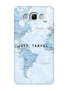 Матовий чохол з бірюзовими боками на Samsung Galaxy J7(2016) J710 :: Подорожі. Карта (принт 323)