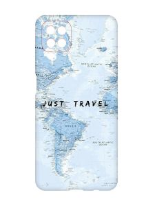 Матовий чохол з червоними боками на Samsung Galaxy A12 :: Подорожі. Карта (принт 323)