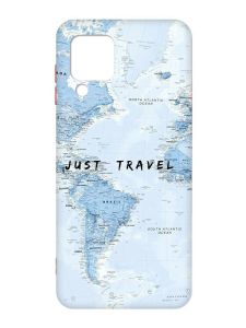 Матовий чохол з червоними боками на Samsung Galaxy A22 4G/M32/M22 :: Подорожі. Карта (принт 323)