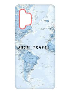 Матовий чохол з червоними боками на Samsung Galaxy A32 :: Подорожі. Карта (принт 323)