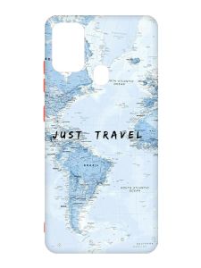 Матовий чохол з червоними боками на Samsung Galaxy M30s/M21 :: Подорожі. Карта (принт 323)