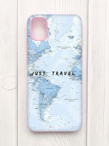 Матовий чохол з рожевими боками на Samsung Galaxy A04E/A042 :: Подорожі. Карта (принт 323)