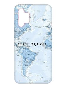 Матовий чохол з рожевими боками на Samsung Galaxy A32 :: Подорожі. Карта (принт 323)
