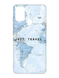 Матовий чохол з рожевими боками на Samsung Galaxy M30s/M21 :: Подорожі. Карта (принт 323)