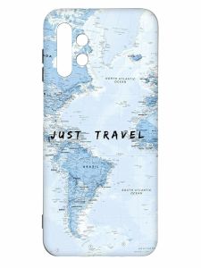 Матовий чохол з чорними боками на Samsung Galaxy A13 4G :: Подорожі. Карта (принт 323)